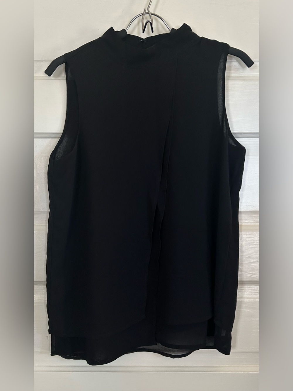 NWOT White House Black Market Black Sleeveless Chiffon Shell